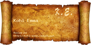 Kohl Emma névjegykártya