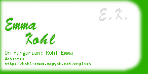 emma kohl business card
